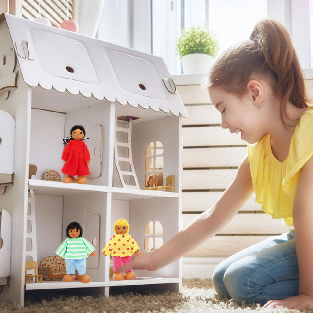 ONEST Wooden Dollhouse Family Set – 11 Pieces with Movable Limbs