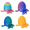 ONEVIVE 3D Printed Dragon Egg Toy (4 Pack) – Articulated Crystal Dragon Surprise, Fidget Sensory Toy for Easter Basket Stuffers & Party Favors