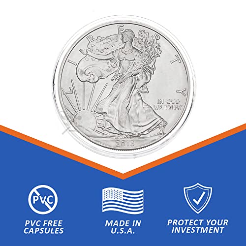 OnFireGuy 10-Pack H40 Air-Tite Coin Capsules – 40.6mm Clear Acrylic Holders for 1oz Silver Eagles, Pandas, and More