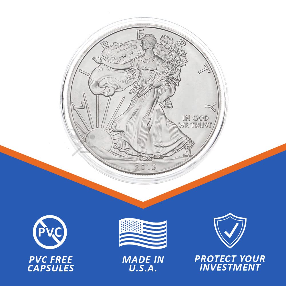 OnFireGuy 10-Pack H40 Air-Tite Coin Capsules – 40.6mm Clear Acrylic Holders for 1oz Silver Eagles, Pandas, and More