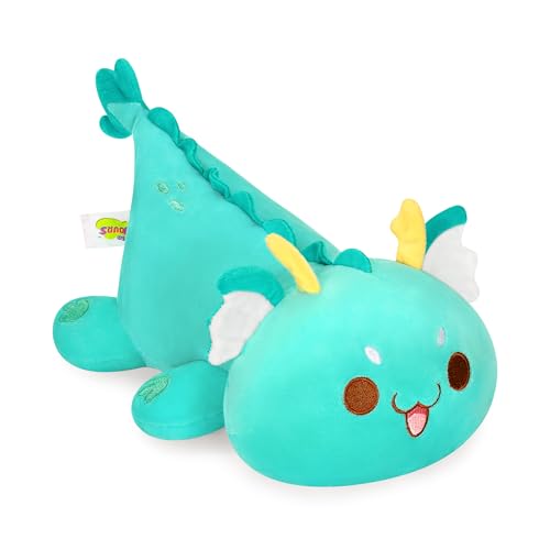 Onsoyours Chubby Dragon Stuffed Animal – 10-Inch Cyan Plushie, Soft & Huggable