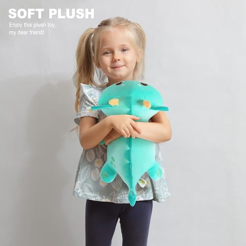 Onsoyours Chubby Dragon Stuffed Animal – 10-Inch Cyan Plushie, Soft & Huggable