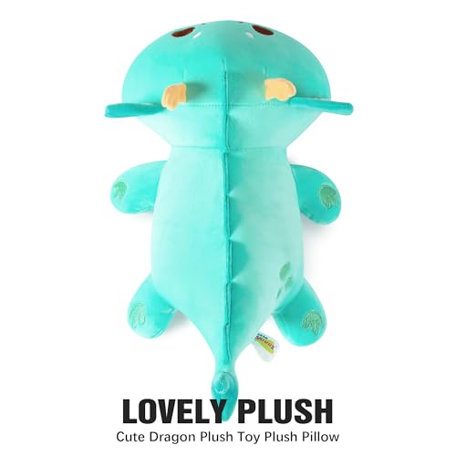 Onsoyours Chubby Dragon Stuffed Animal – 10-Inch Cyan Plushie, Soft & Huggable