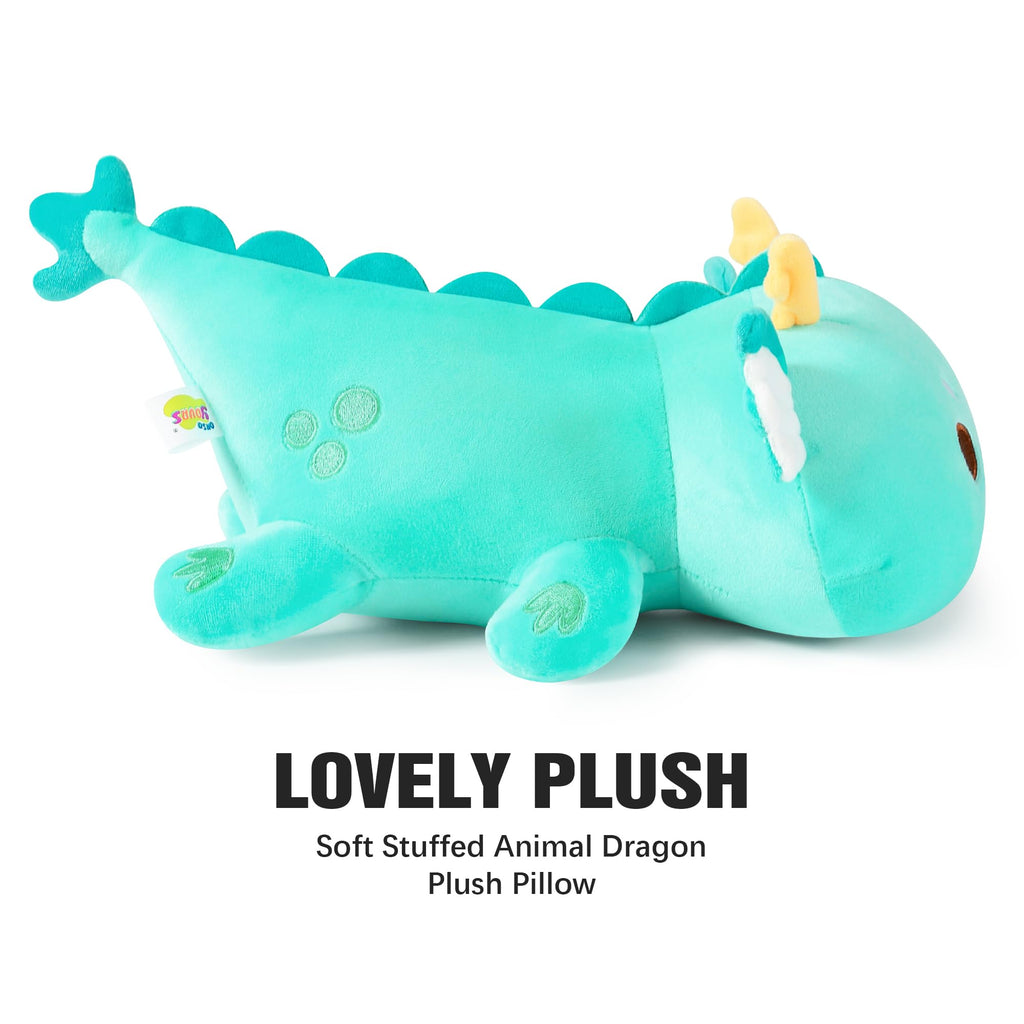 Onsoyours Chubby Dragon Stuffed Animal – 10-Inch Cyan Plushie, Soft & Huggable