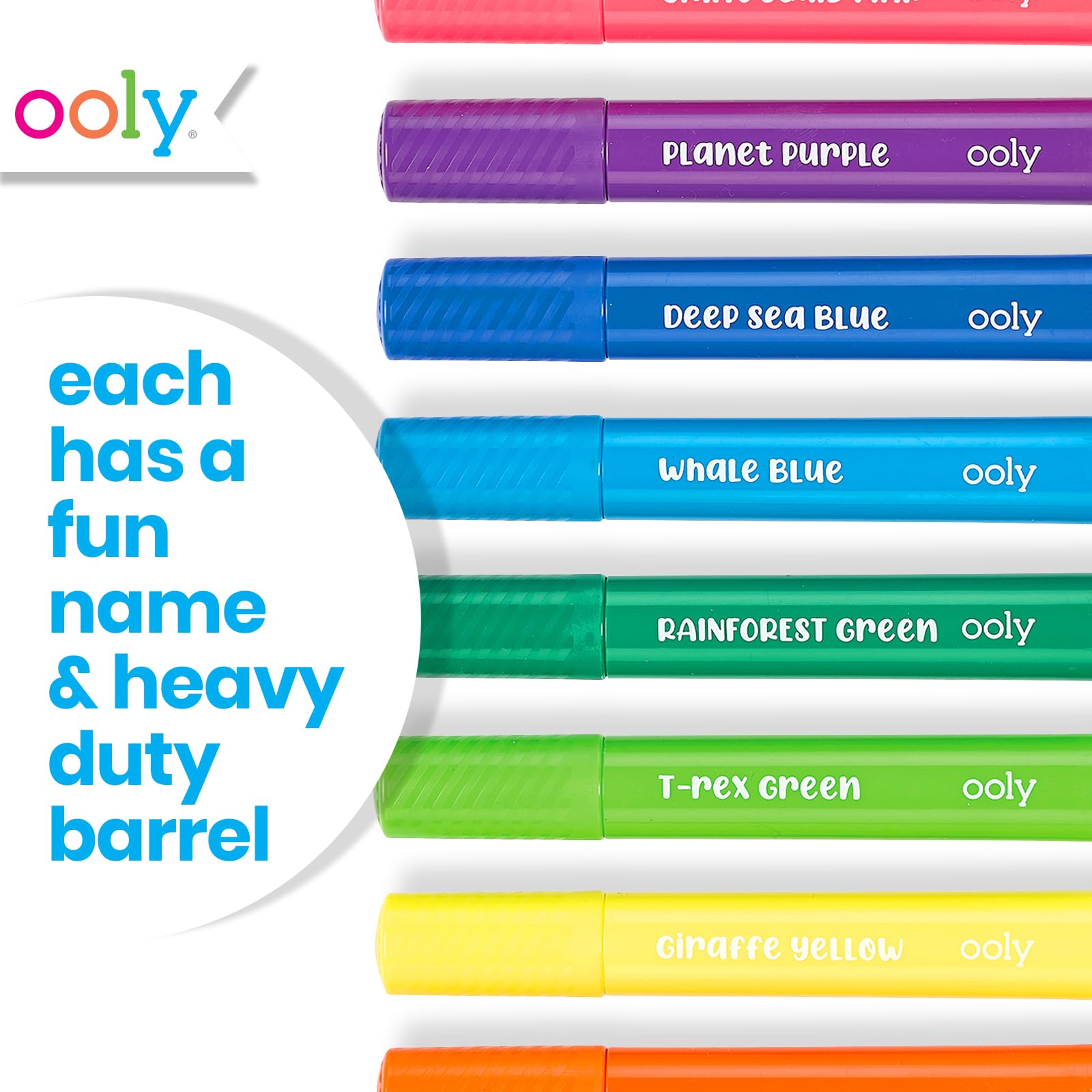 Ooly 10-Pack Washable Toddler Markers with Jumbo Grip - Brush Tip