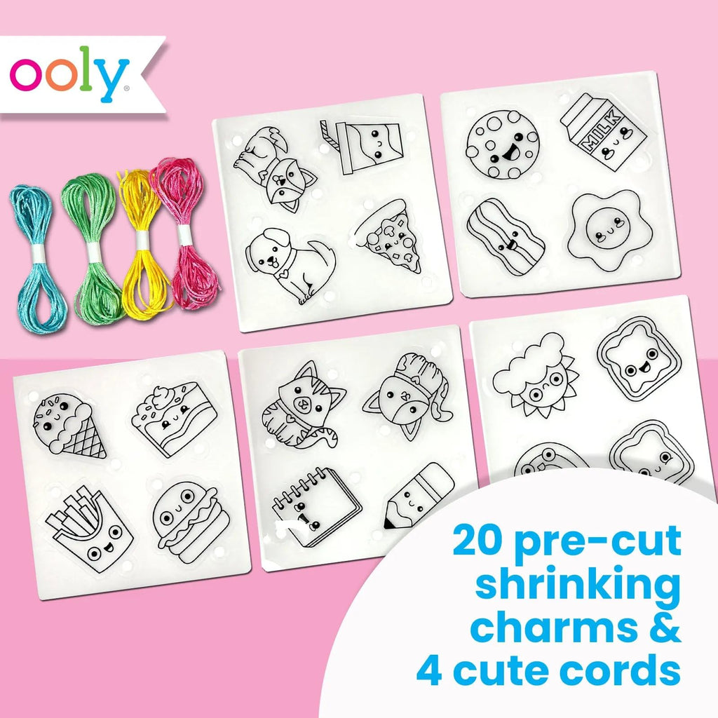 Ooly 24-Piece DIY Shrinking Art Kit - Pre-Cut Shrink Plastic Charms for Bracelets, Keychains, and More - BFF Bracelet Kit