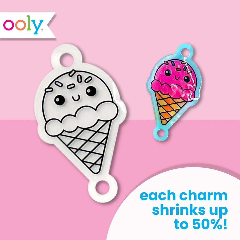 Ooly 24-Piece DIY Shrinking Art Kit - Pre-Cut Shrink Plastic Charms for Bracelets, Keychains, and More - BFF Bracelet Kit