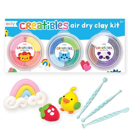Ooly Creatibles Air Dry Clay Kit - 12 Colors with 3 Shaping Tools for Kids