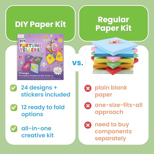 Ooly DIY Paper Fortune Teller Kit – 24 Designs, Stickers, Ages 6+
