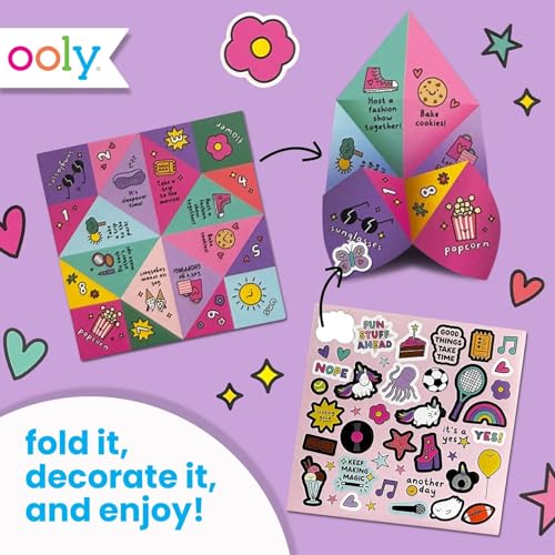 Ooly DIY Paper Fortune Teller Kit – 24 Designs, Stickers, Ages 6+