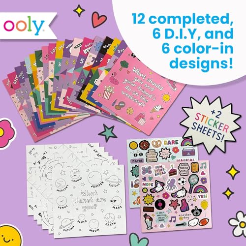 Ooly DIY Paper Fortune Teller Kit – 24 Designs, Stickers, Ages 6+