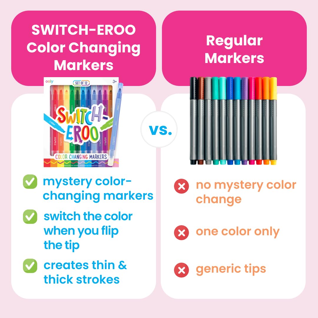Ooly Switch-eroo Color Changing Markers: 12 Dual Tip Markers with Chisel Tips