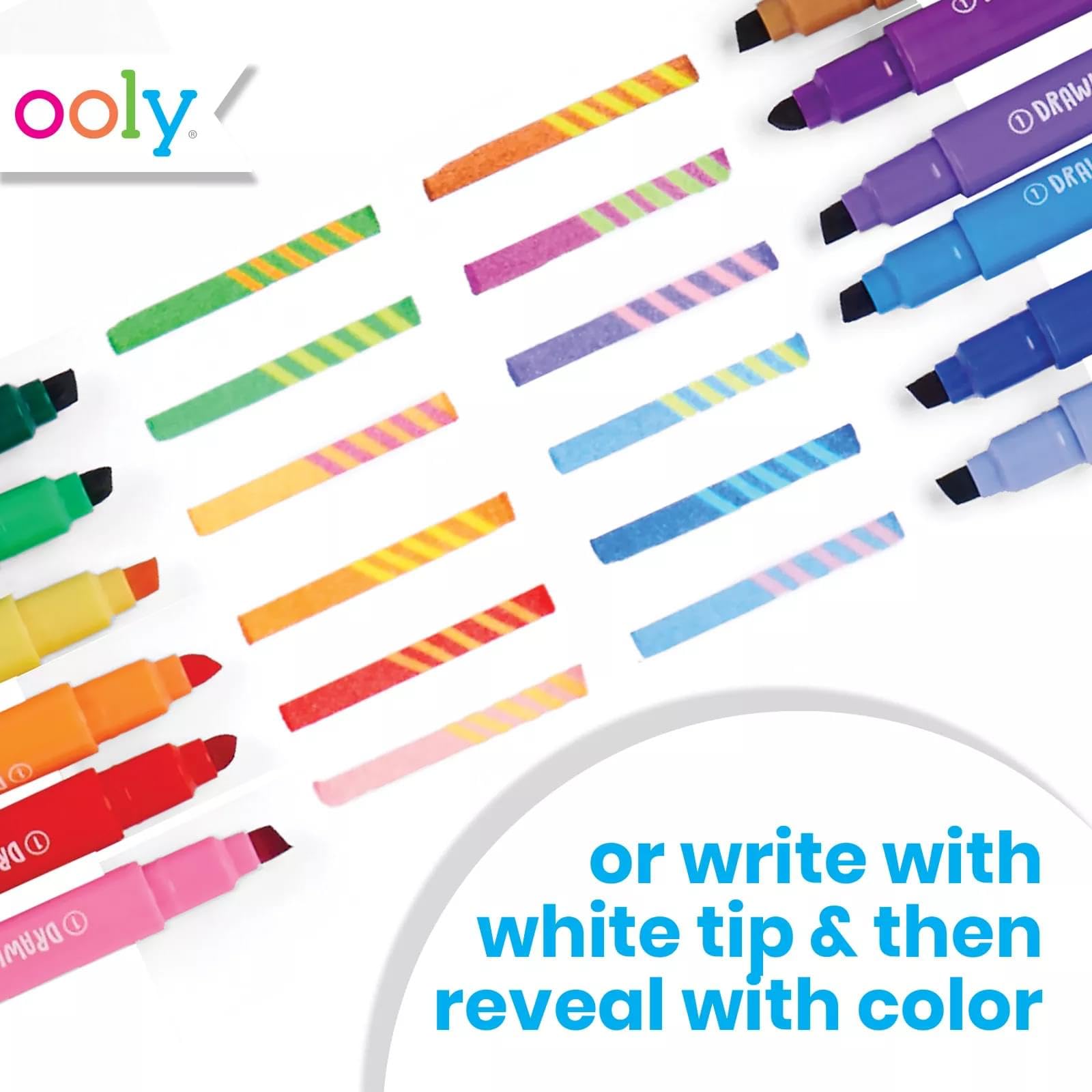 Ooly Switch-eroo Color Changing Markers: 12 Dual Tip Markers with Chisel Tips