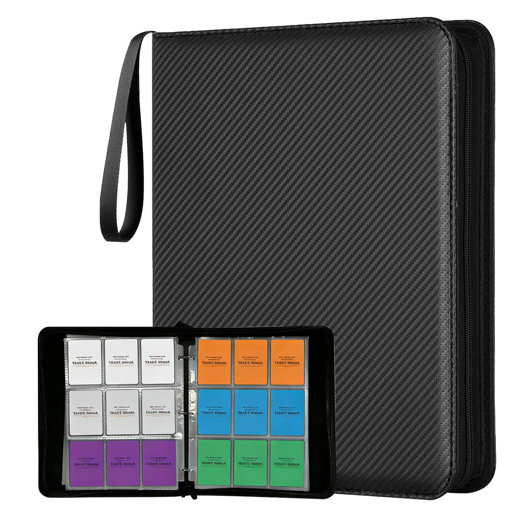 Opaalic 9 Pocket Trading Card Binder – Holds 1080 Cards, PU Leather, 60 Removable Sleeves for MTG, TCG, Sports Cards