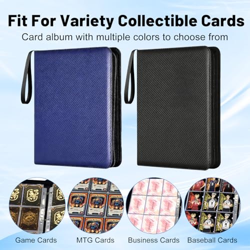 Opaalic 9 Pocket Trading Card Binder – Holds 1080 Cards, PU Leather, 60 Removable Sleeves for MTG, TCG, Sports Cards