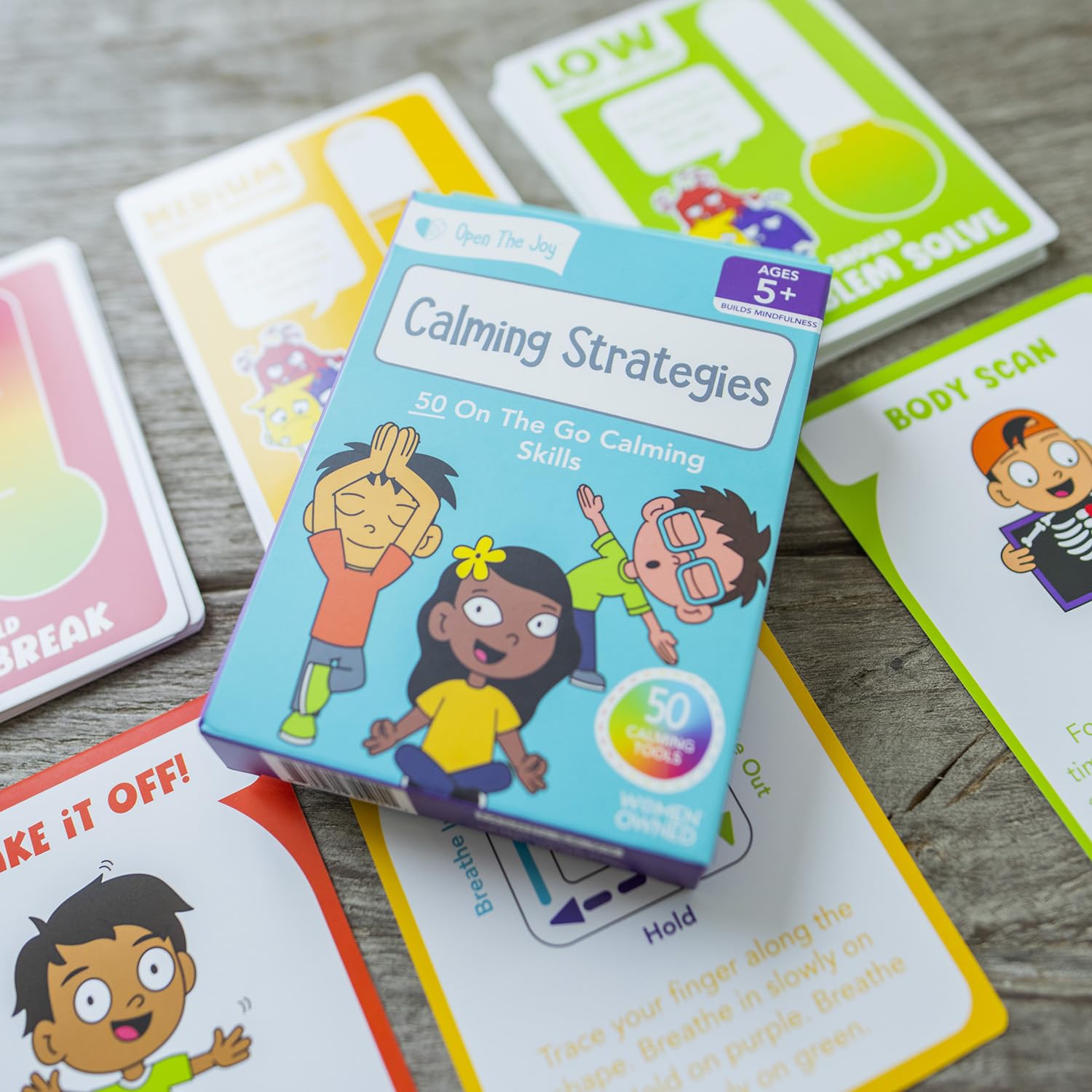 Open The Joy Calming Strategies Cards for Kids: 50+ Mindfulness & Emotional Regulation Activities