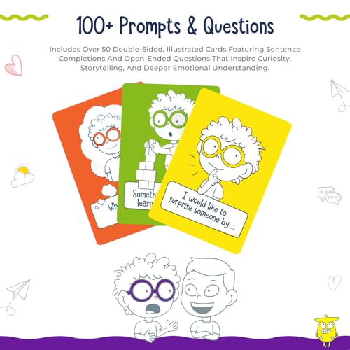 Open The Joy Let's Talk: 100+ Conversation Cards to Build Emotional Intelligence & Social Skills for Kids Ages 4+