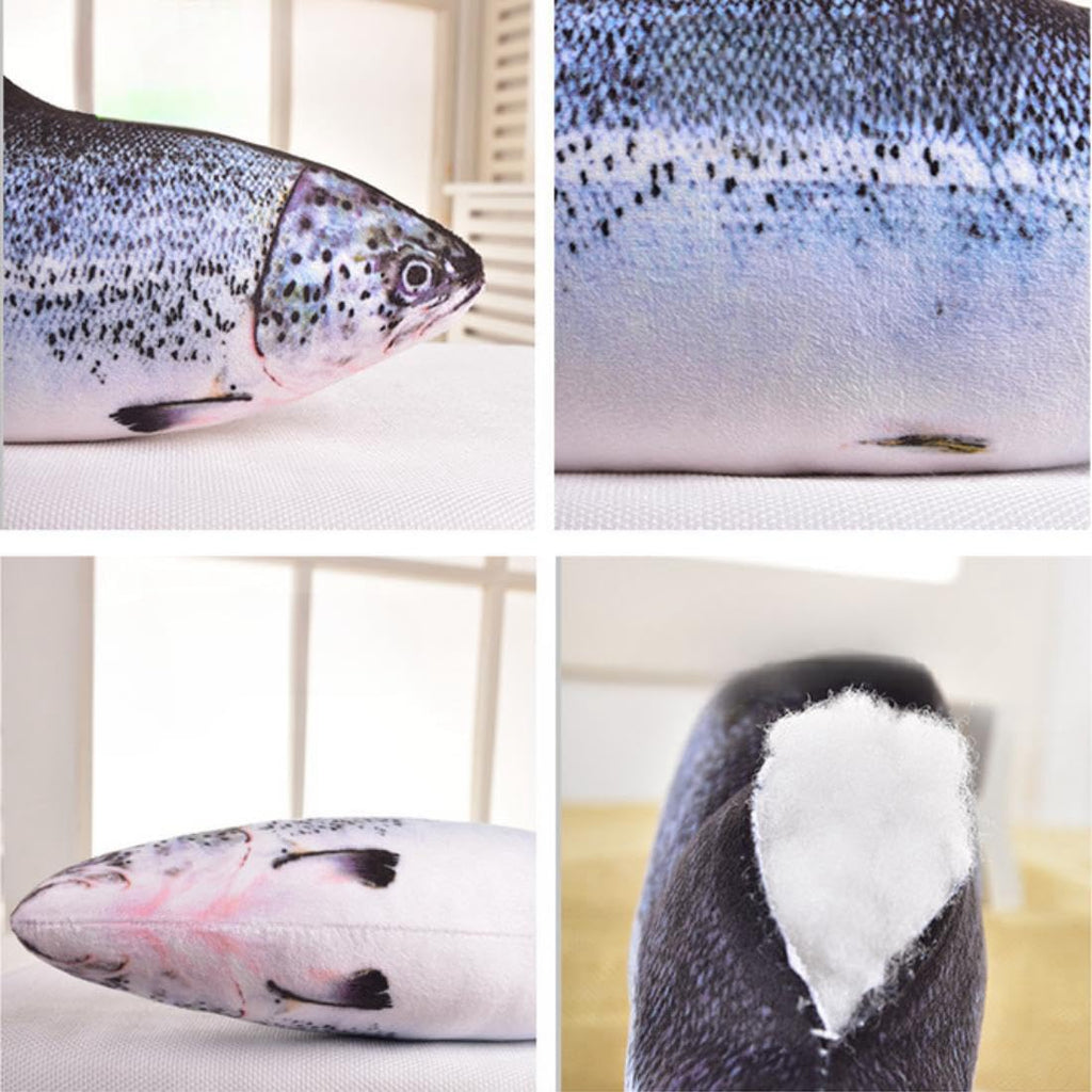 OPHRBU 24-Inch Simulation Fish Plush Pillow – Soft Stuffed Toy with Adjustable Filling