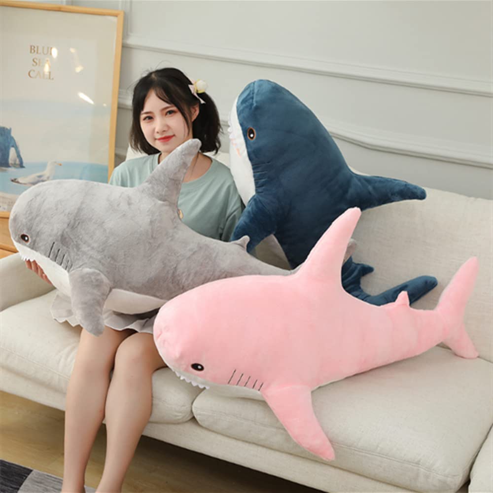 OPHRBU Pink Shark Stuffed Animal - 24 Inch Soft Plush Toy for Hugging and Decoration