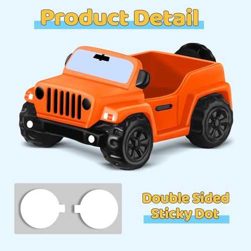 Orange Car Toy for Rubber Ducks - 3.5 Inch Jeep Dashboard Accessory for Ducking Trend