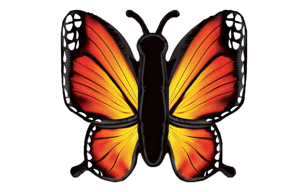 Orange Monarch Butterfly Jumbo 46-Inch Foil Balloon by Artisan Owl – Birthday & Autumn Party Decoration
