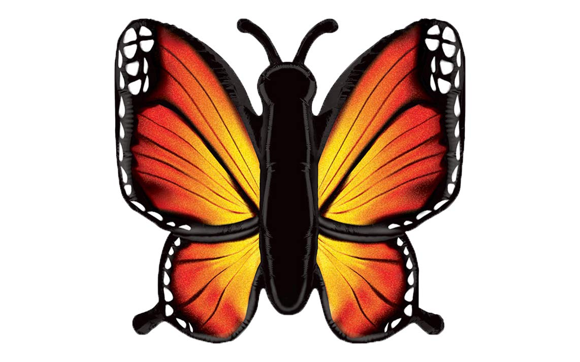 Orange Monarch Butterfly Jumbo 46-Inch Foil Balloon by Artisan Owl – Birthday & Autumn Party Decoration