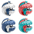 Orbiit Ball Toy 4 Pack - Fidget Spinning Puzzle Balls for Stress Relief (Blue, Green, Red, White)