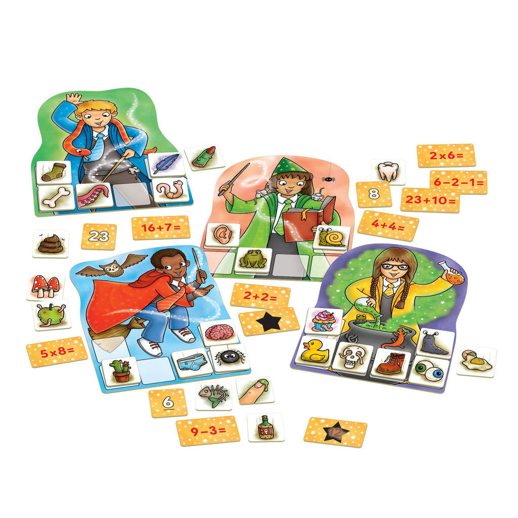 Orchard Toys Magic Maths Game – Wizard-Themed Math Practice for Ages 5-7, 2-4 Players