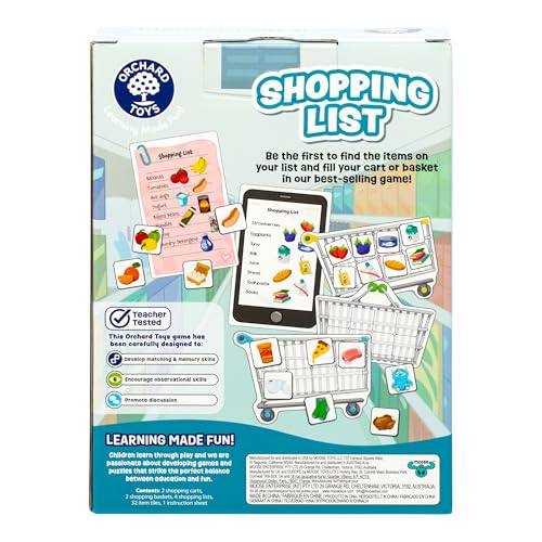 Orchard Toys Shopping List Memory Game - Updated Artwork for Ages 3-7