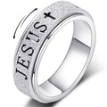 OreilleStar Stainless Steel Cross Fidget Spinner Ring for Women - Anxiety Relief Finger Toy (Size 5-10, Gold/Silver)