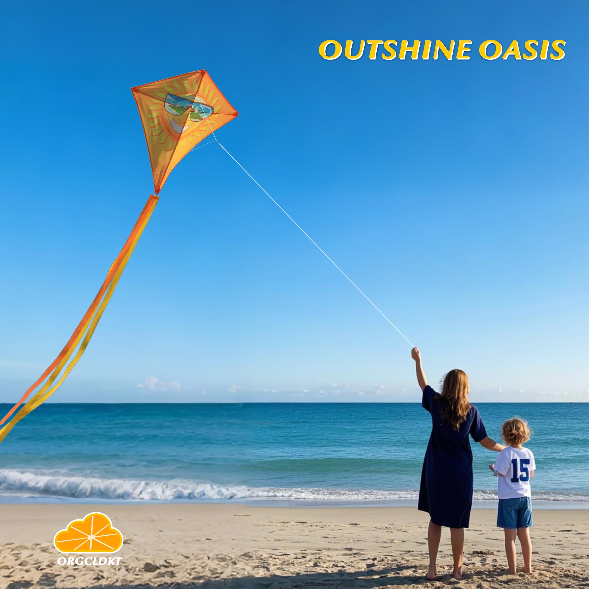 ORGCLDKT-33 Diamond Kite for Kids – Beginner-Friendly with Pre-Fitted Frames and Tandem Flying Kit