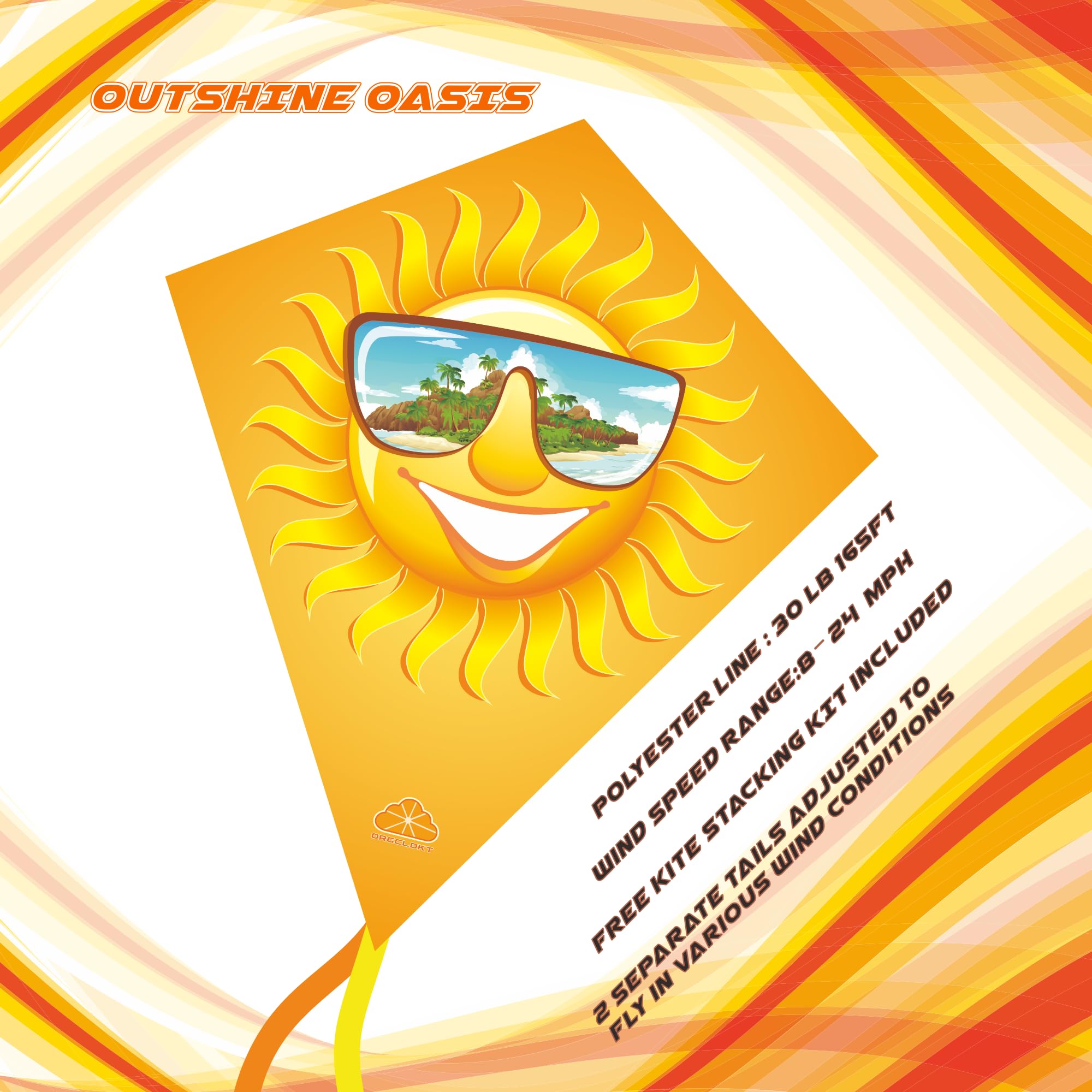 ORGCLDKT-33 Diamond Kite for Kids – Beginner-Friendly with Pre-Fitted Frames and Tandem Flying Kit