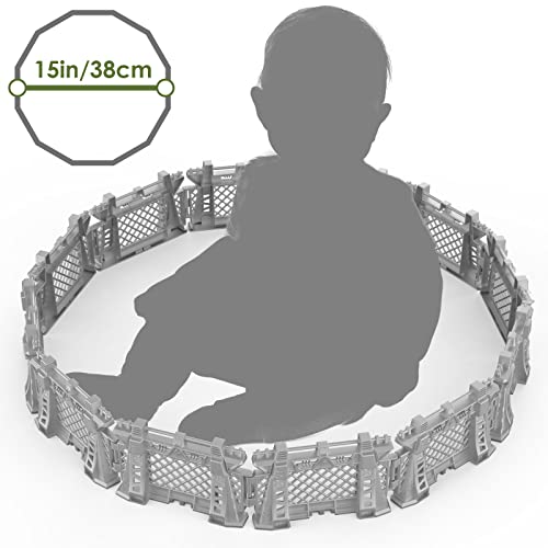 Oriate 12-Piece Dinosaur Cage Fence Playset – Expandable Toy Enclosure for Dino World Figures