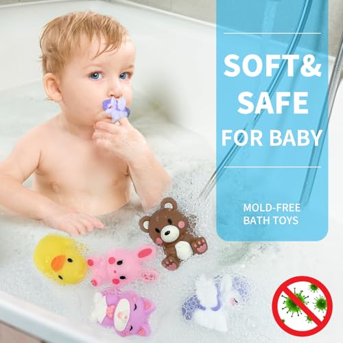Oriate Bath Boat and Finger Puppets - 5 Silicone Animal Puppets with Floating Boat for Toddlers