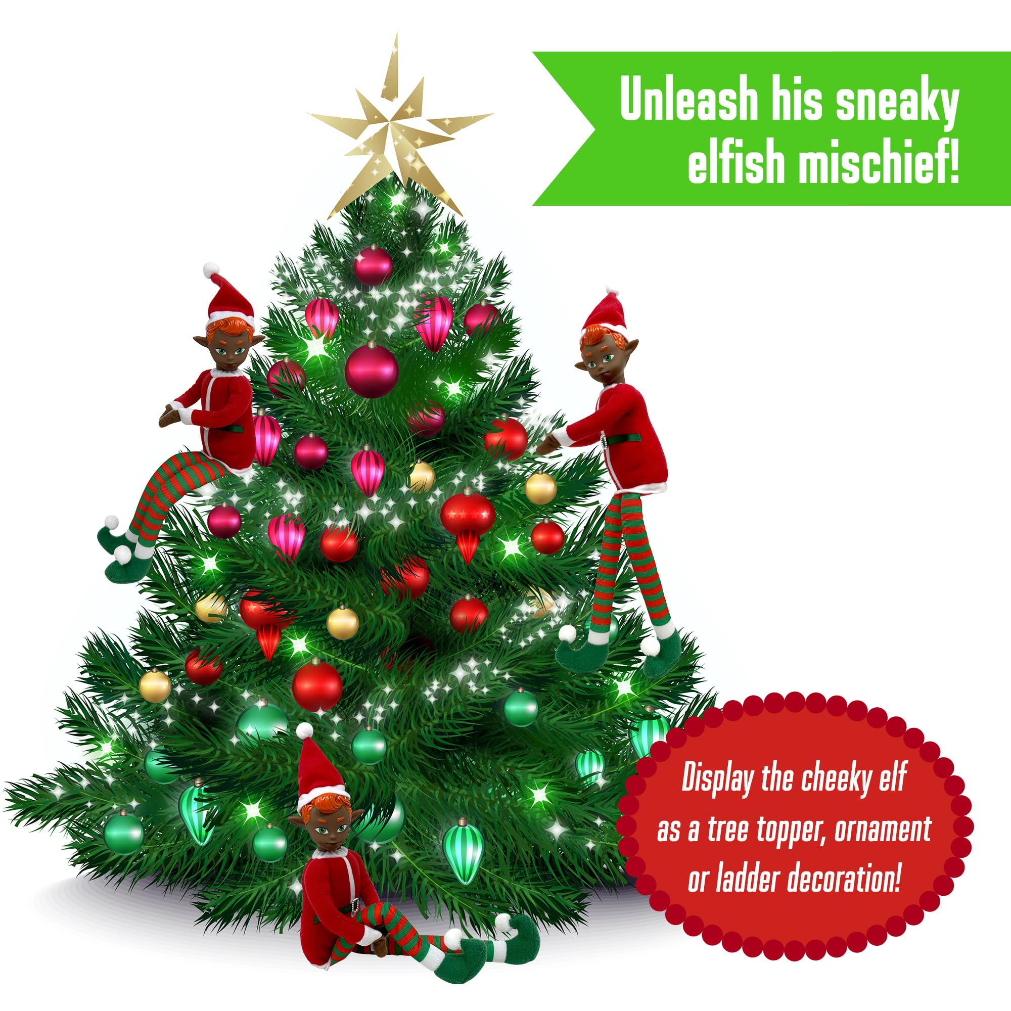 Original Elf 12-Inch Poseable Plush Christmas Elf Doll – Shelf Sitter with Dangling Legs