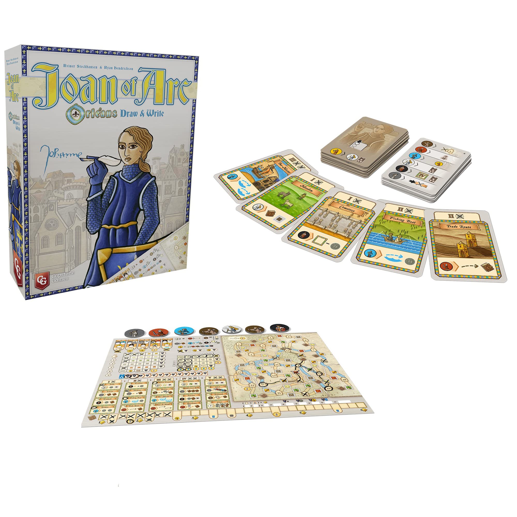Orleans: Joan of Arc Draw & Write Board Game – Capstone Games, 1-5 Players, 45 Min