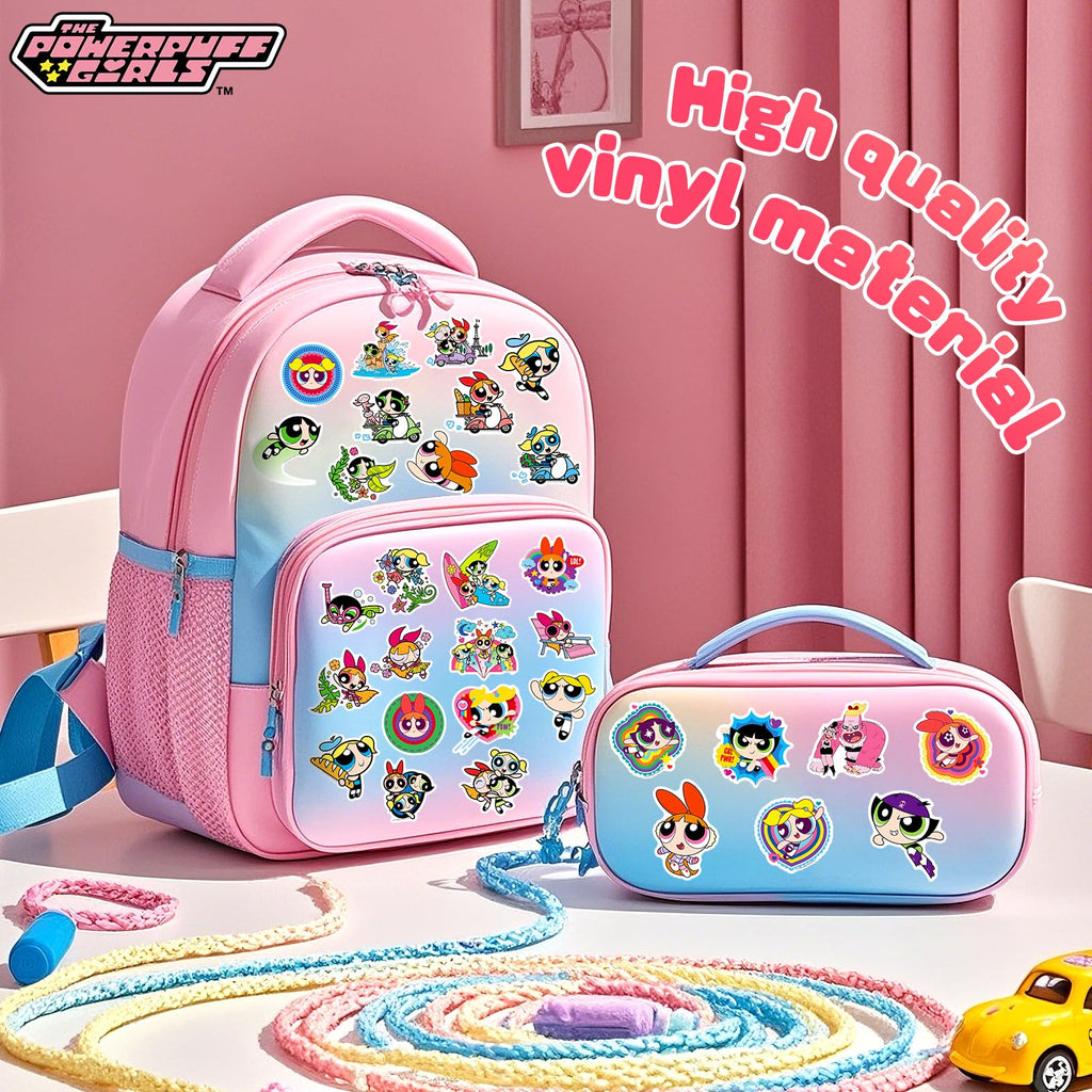 OtRainbow 100-Piece Powerpuff Girls Sticker Pack – Blossom, Bubbles, Buttercup Official Vinyl Decals
