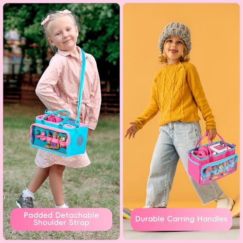 Ottkids Purple Toniebox Carrying Case with Shoulder Strap – Travel Organizer for Tonie Figures and Accessories
