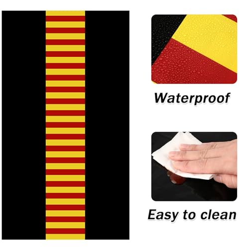 Oudain 3-Pack Wizard Tablecloth 54x108 Inches Plastic Black Red Gold Stripes for Halloween Birthday Party