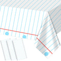 Oudain 4-Pack Notebook Themed Disposable Tablecloths 54x108 Inches Plastic Rectangular Table Covers for School Party Decorations
