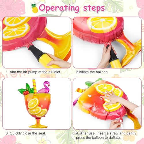 Ouddy Life 189-Piece Tropical Balloon Arch Garland Kit - Hawaiian Luau Summer Party Decor with Flamingo, Pineapple & Coconut Tree Balloons
