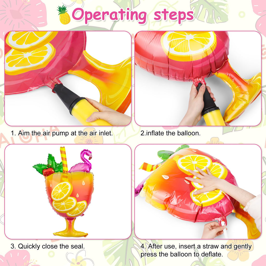Ouddy Life 189-Piece Tropical Balloon Arch Garland Kit - Hawaiian Luau Summer Party Decor with Flamingo, Pineapple & Coconut Tree Balloons