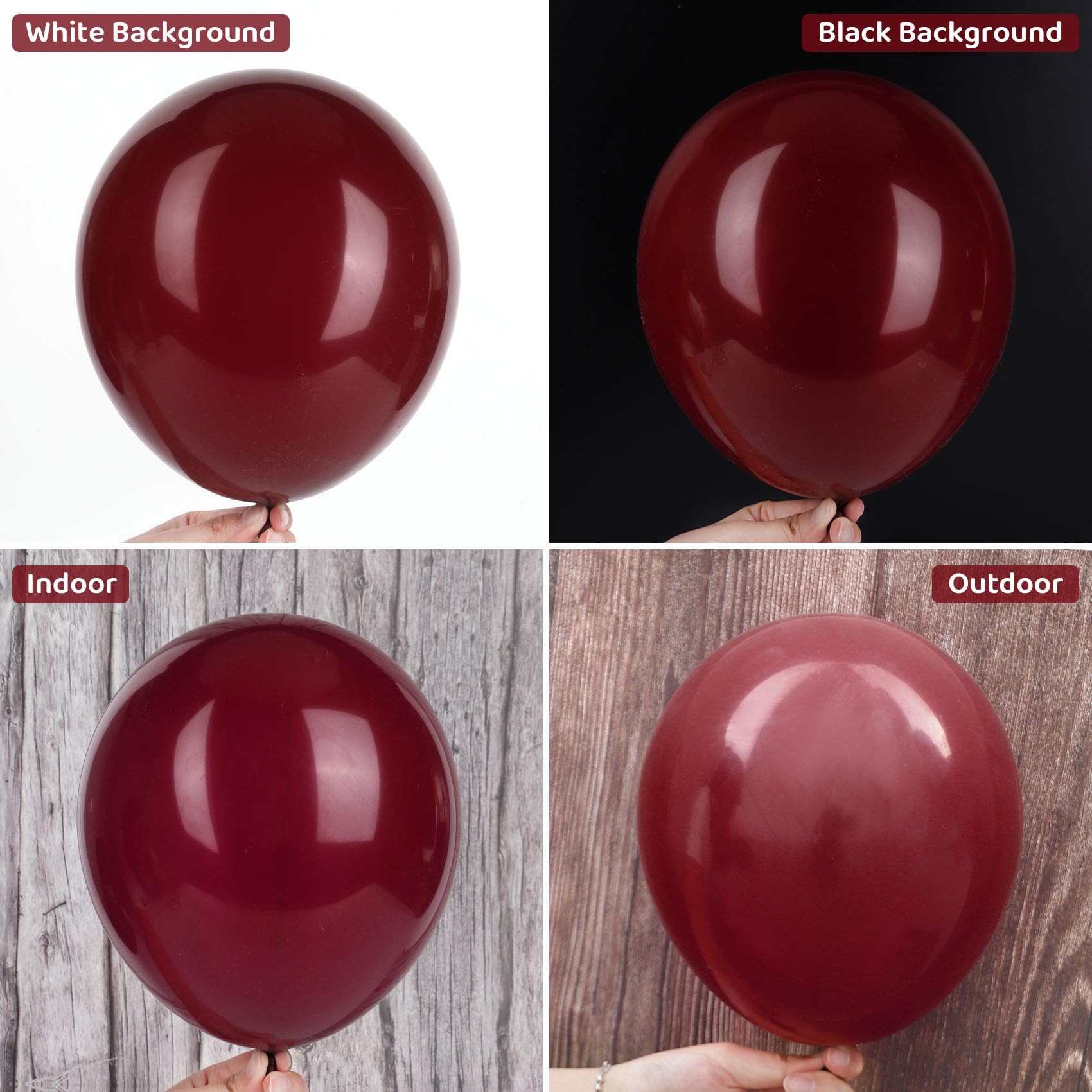 Ouddy Party 129-Piece Burgundy Balloon Set with Arch Kit - Sizes 18, 12, 10, 5 Inches