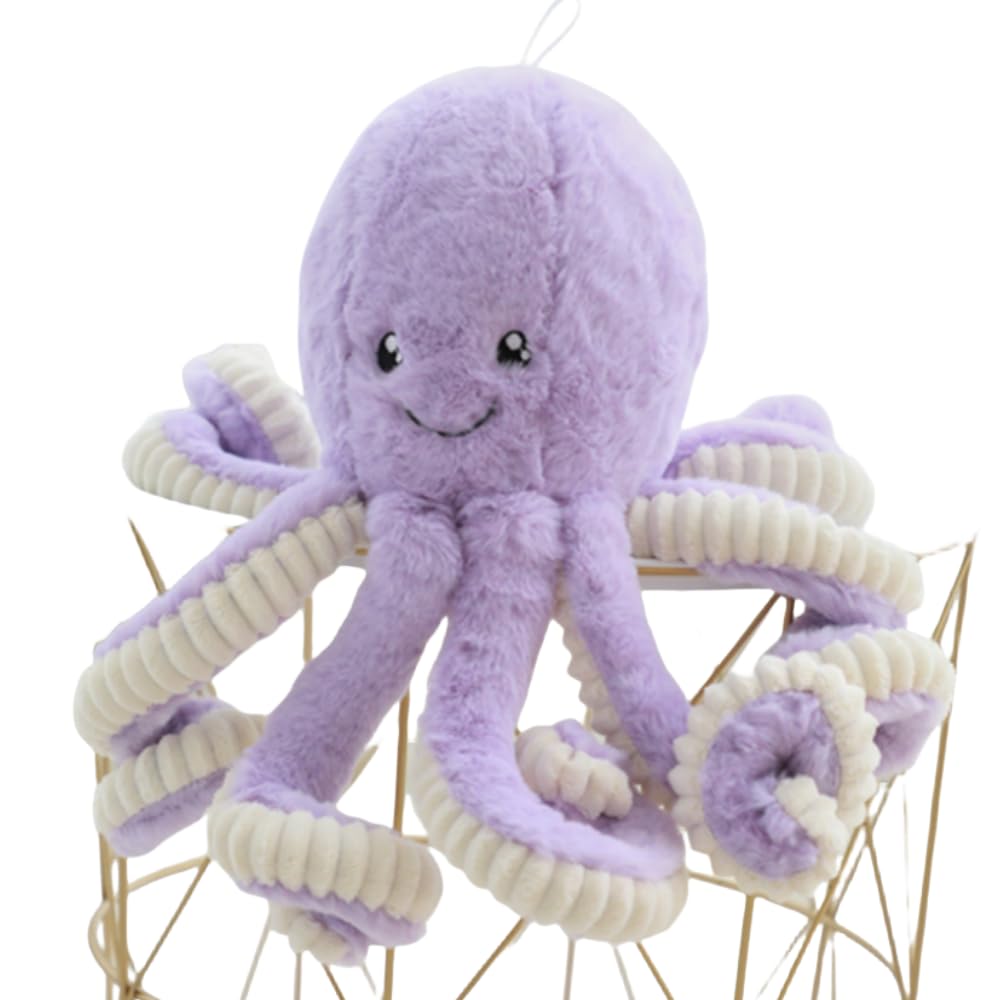 OUKEYI 15.7" Purple Octopus Plush – Soft Huggable Stuffed Animal Doll for Kids, Girls, Boys