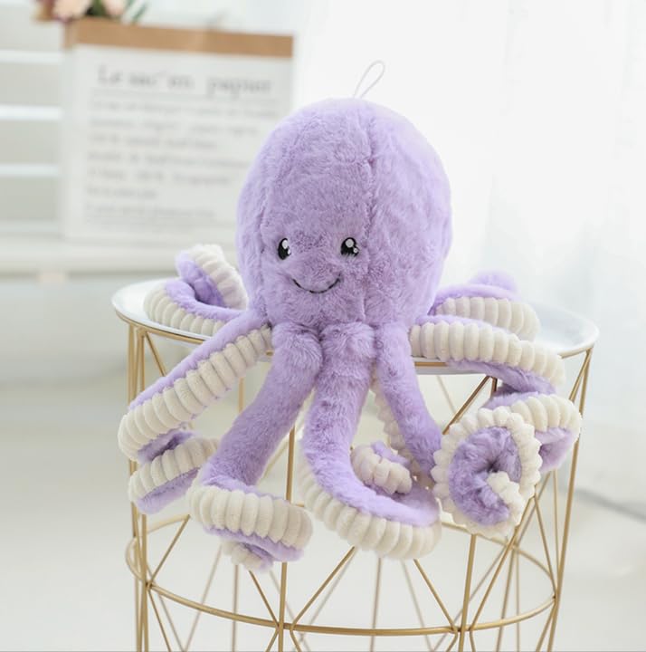 OUKEYI 15.7" Purple Octopus Plush – Soft Huggable Stuffed Animal Doll for Kids, Girls, Boys