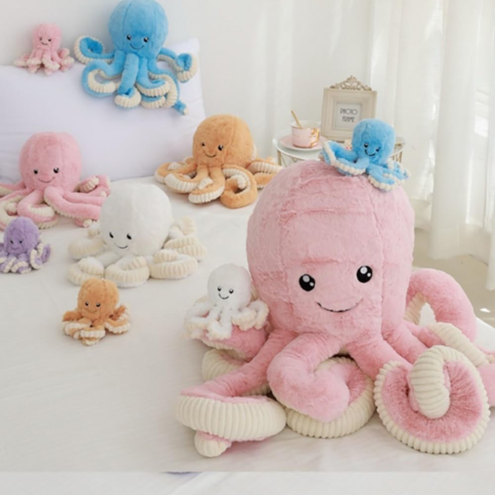 OUKEYI 15.7" Purple Octopus Plush – Soft Huggable Stuffed Animal Doll for Kids, Girls, Boys