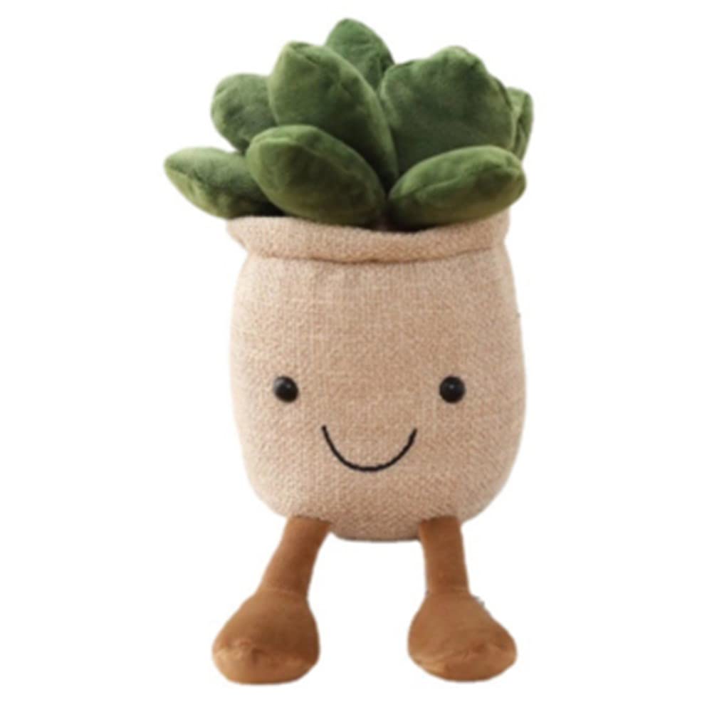 OUKEYI 9.8-Inch Succulent Plush Toy – Soft Potted Plant Pillow for Decoration or Gift