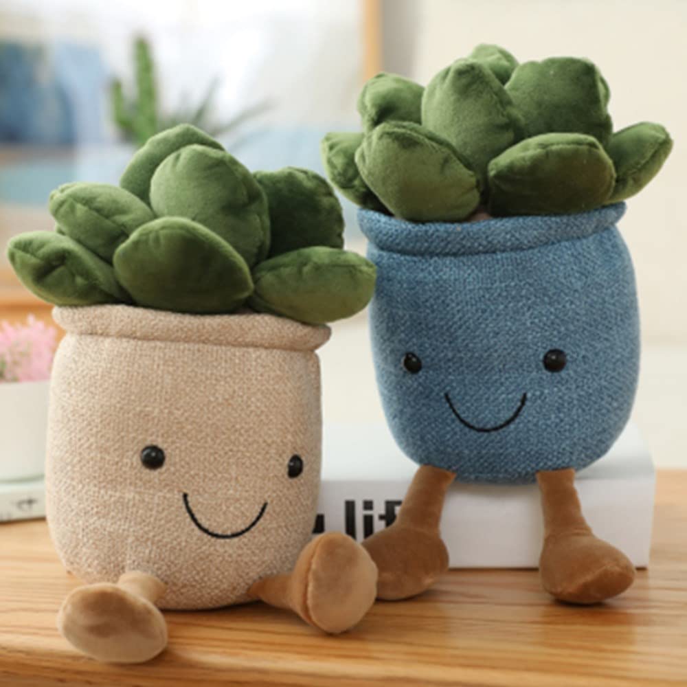 OUKEYI 9.8-Inch Succulent Plush Toy – Soft Potted Plant Pillow for Decoration or Gift