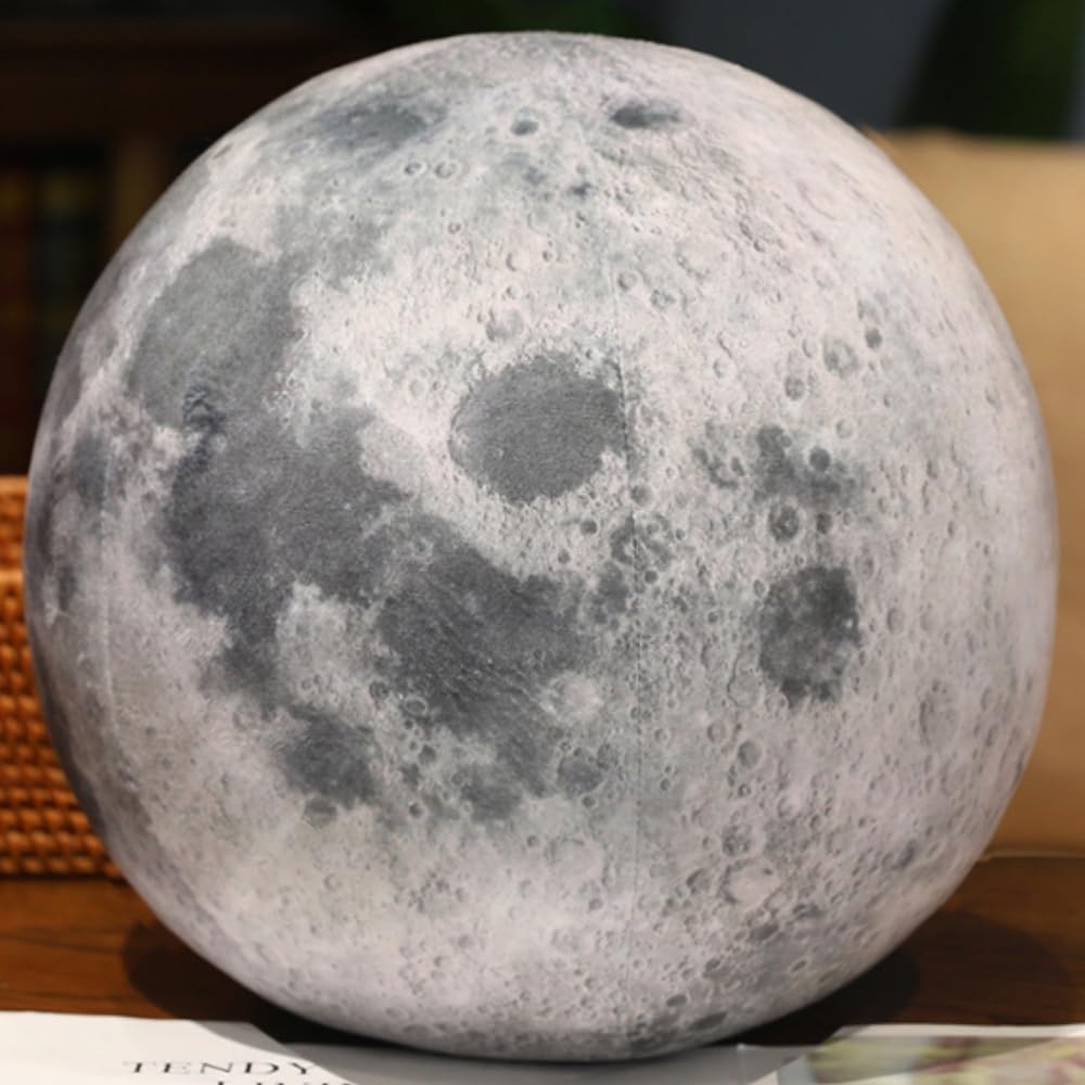 OUKEYI Moon Plush Pillow 10.6 Inch - Soft Stuffed Toy for Space Learning