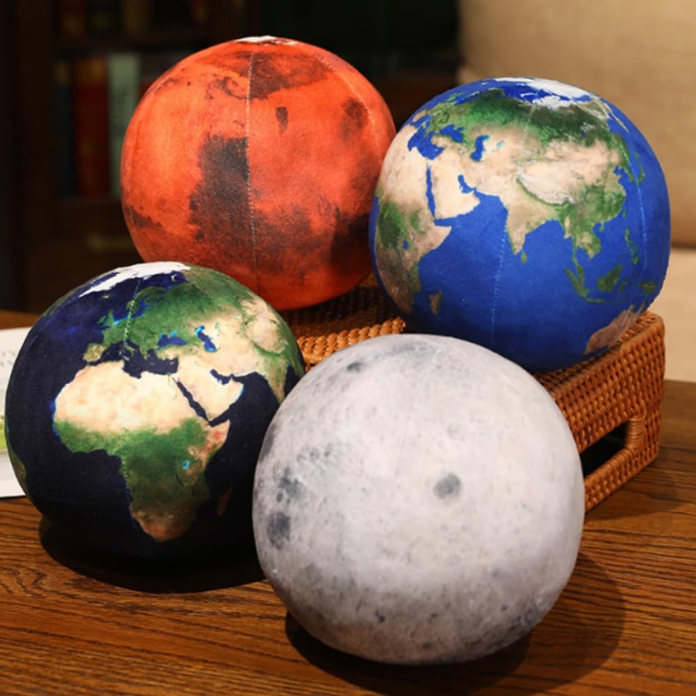 OUKEYI Moon Plush Pillow 10.6 Inch - Soft Stuffed Toy for Space Learning